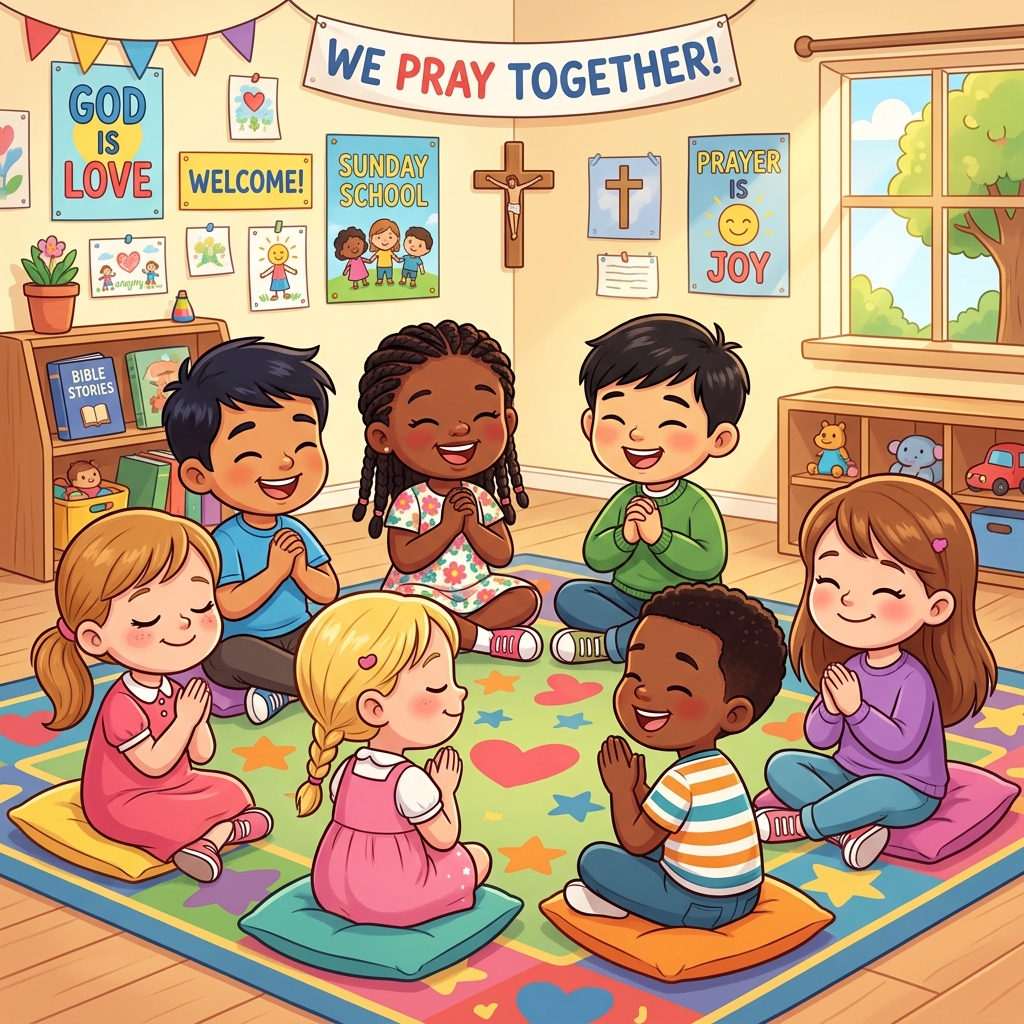 Children Praying and Nurturing Faith